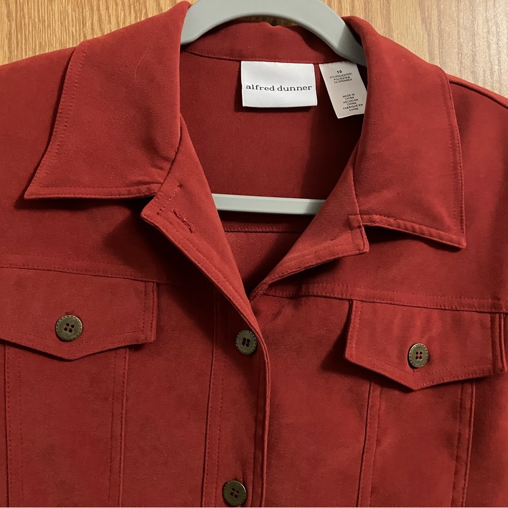 Alfred Dunner Rust Button-Up Blazer Women’s Size 10 - Picture 2 of 6